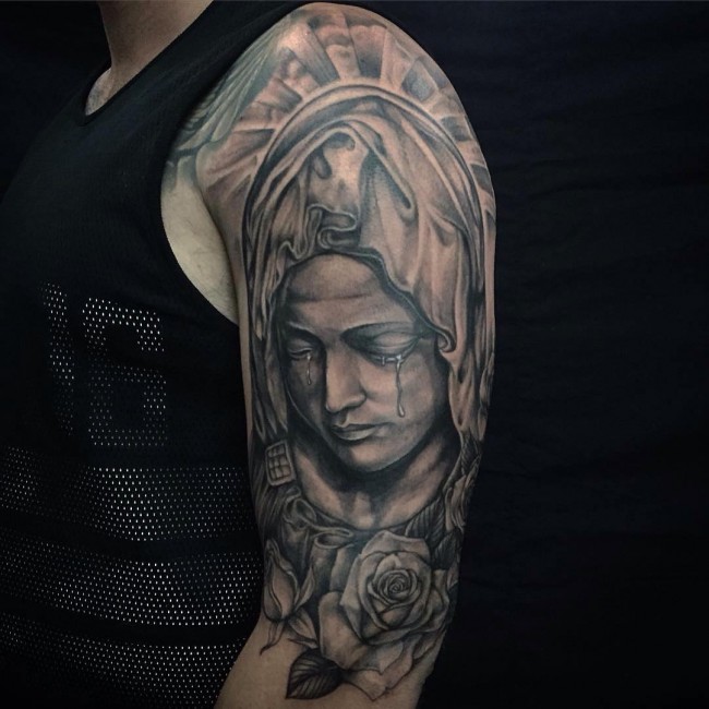 53 Adorable Virgin Mary Shoulder Tattoos  Tattoo Designs  TattoosBagcom