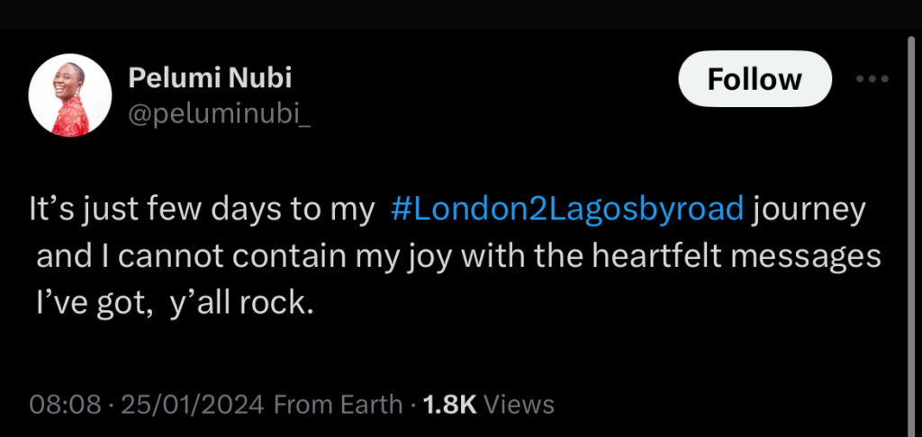 Pelumi Nubi: The 29-Year-Old Woman Driving From London to Lagos